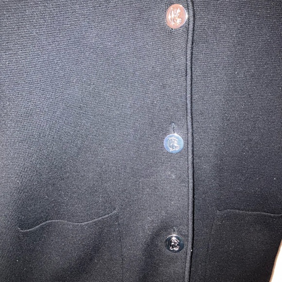 Chaps Blazer Suit Jacket, Black w/Chaps silvertone buttons. Womens S/P. Perfect! - Picture 3 of 4